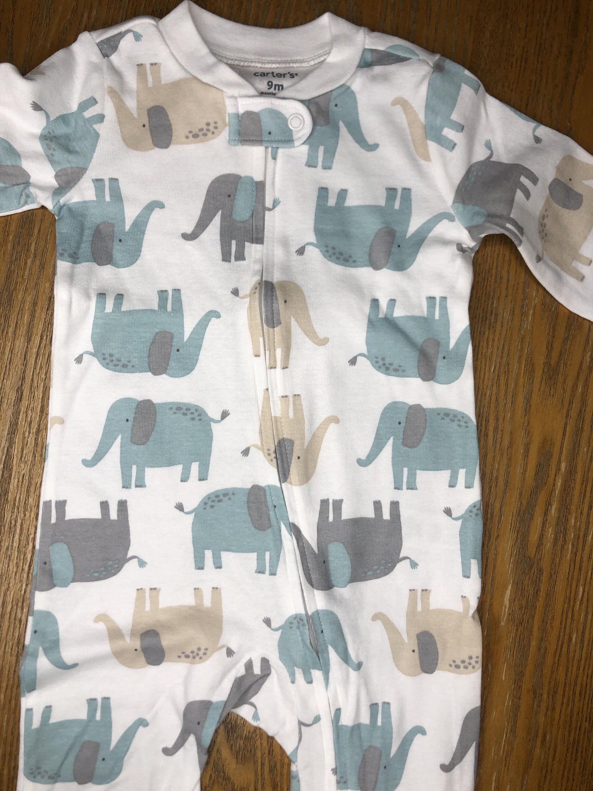 Carters Unisex Light Blue | Turquoise | White | light green Pajamas Size: 9 months Light Blue | Turquoise | White | light green