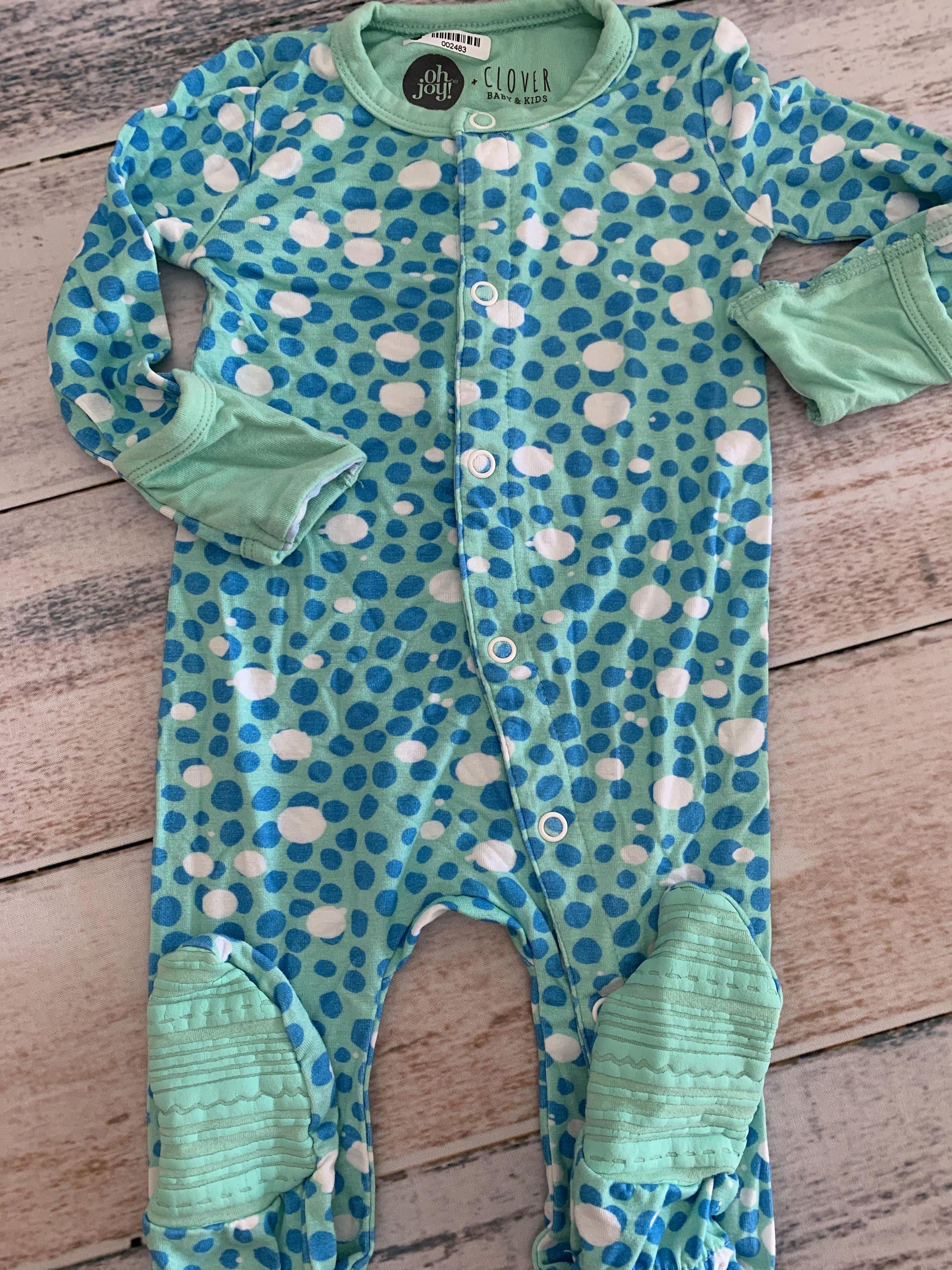 Clover Baby & Kids Unisex Light Blue | Turquoise Pajamas Size: 3-6 months Light Blue | Turquoise