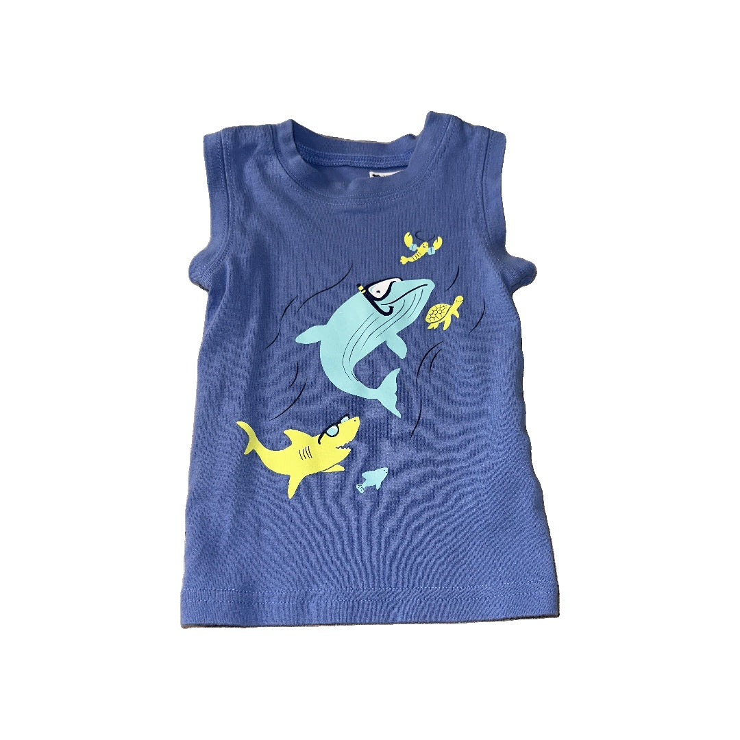 Carters Boys Light Blue | whales Tank Top Size: 18 months Light Blue | whales