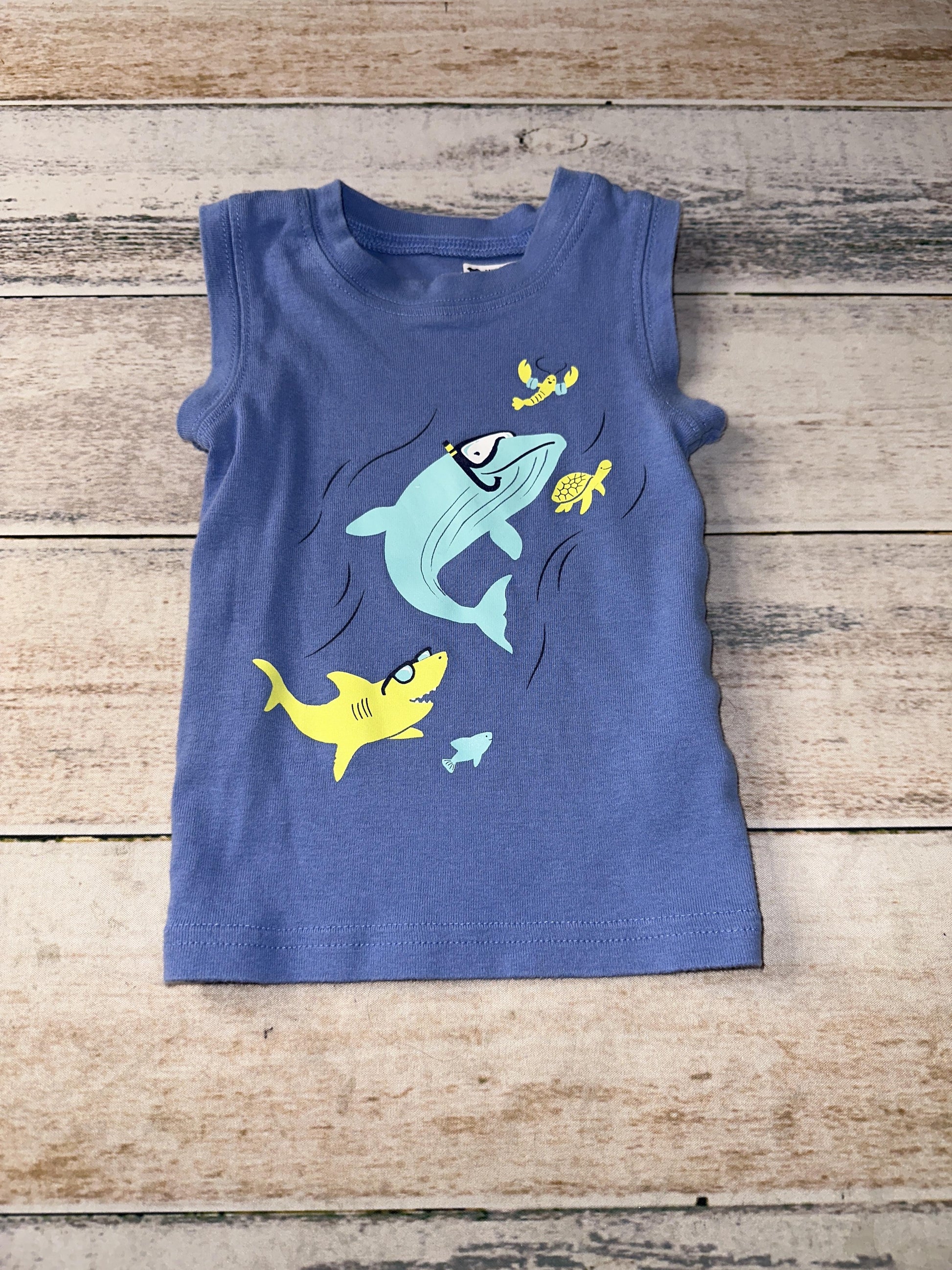 Carters Boys Light Blue | whales Tank Top Size: 18 months Light Blue | whales