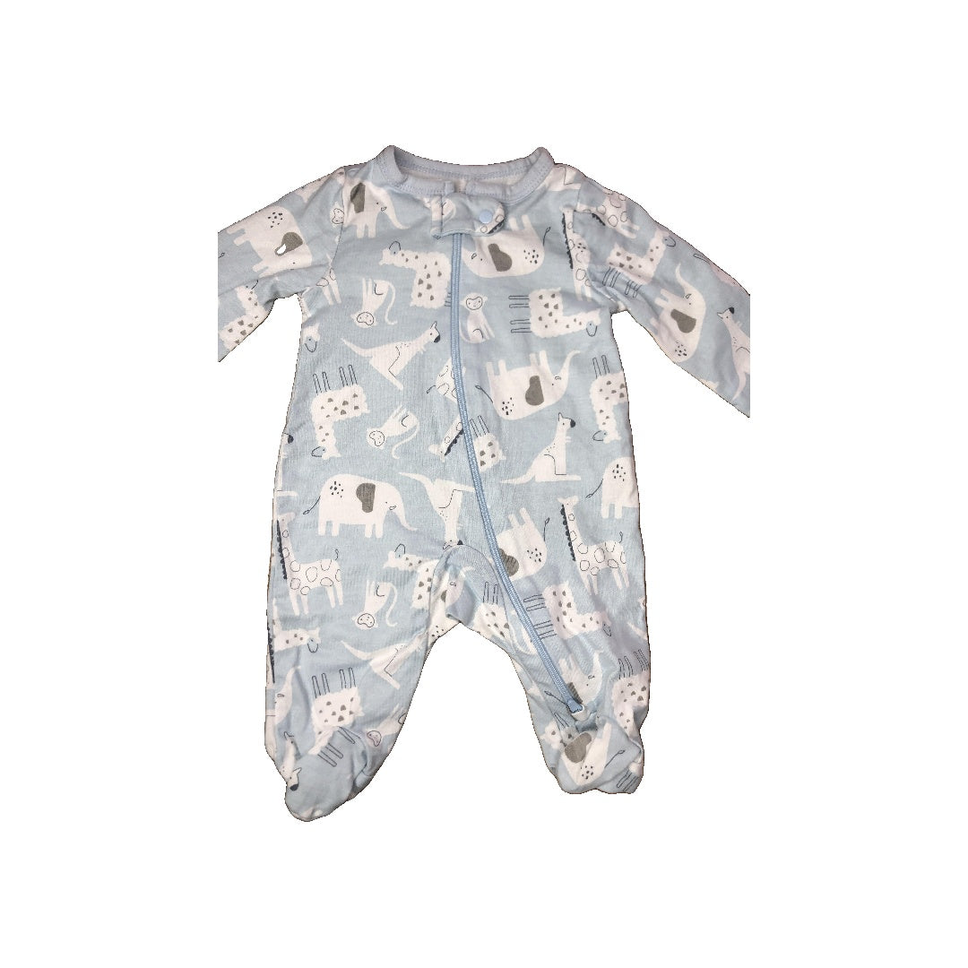 Carters Unisex Light Blue | White | animals Pajamas Size: Newborn Light Blue | White | animals