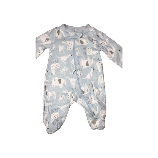 Carters Unisex Light Blue | White | animals Pajamas Size: Newborn Light Blue | White | animals