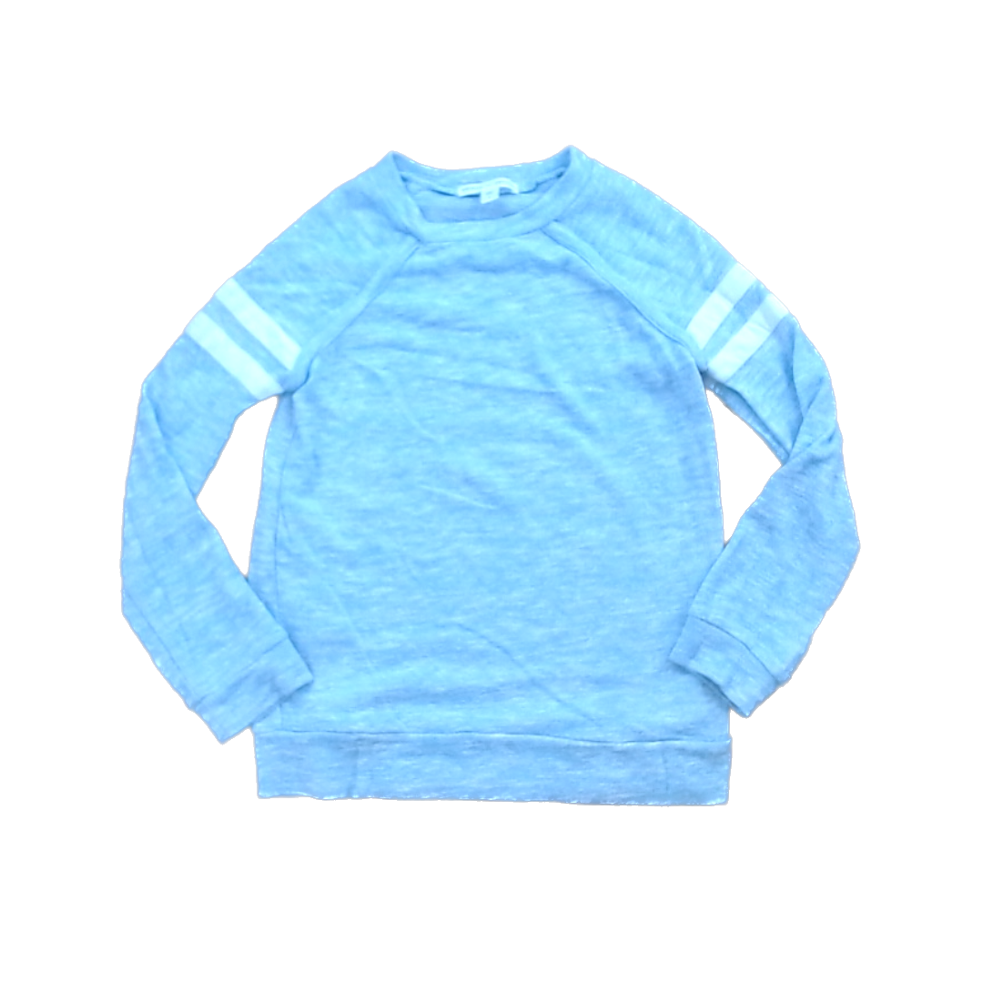 Rockets Of Awesome Girls Light Blue | White Arm Stripes Long Sleeve T-Shirt Size: 6 - 7 Years Light Blue | White Arm Stripes
