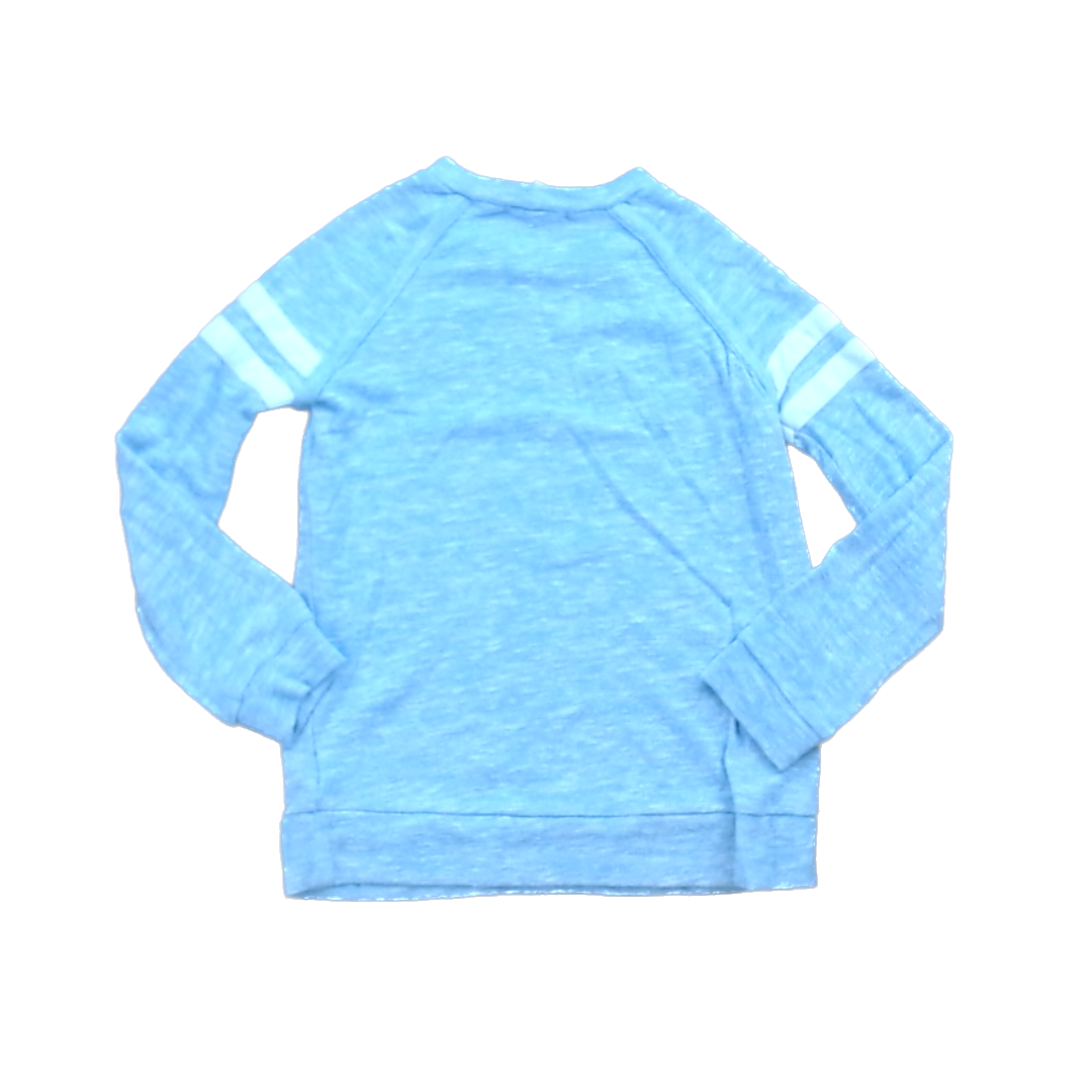 Rockets Of Awesome Girls Light Blue | White Arm Stripes Long Sleeve T-Shirt Size: 6 - 7 Years Light Blue | White Arm Stripes