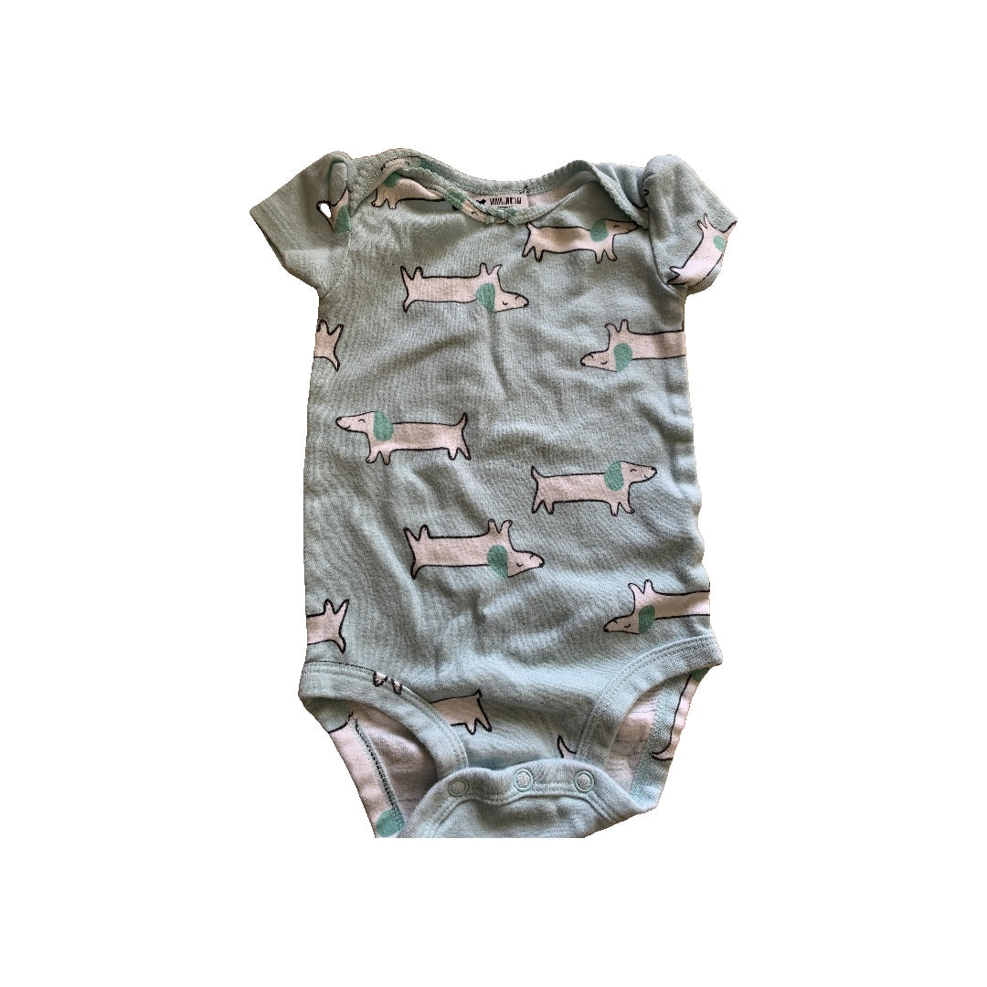 Girls Light Blue | White | dog Onesie Size: 6 months Light Blue | White | dog