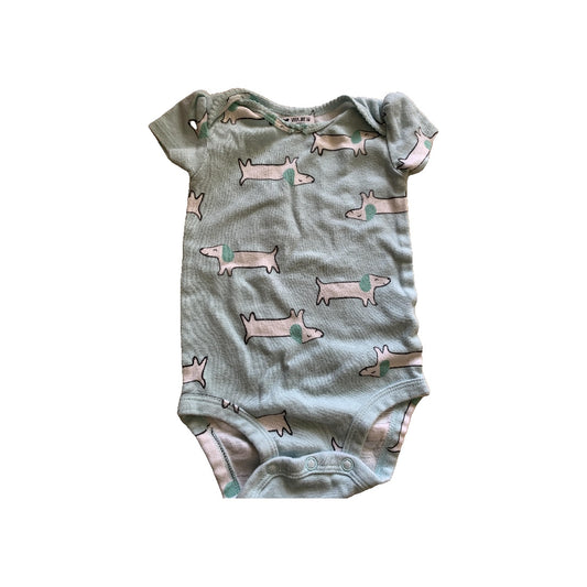 Girls Light Blue | White | dog Onesie Size: 6 months Light Blue | White | dog