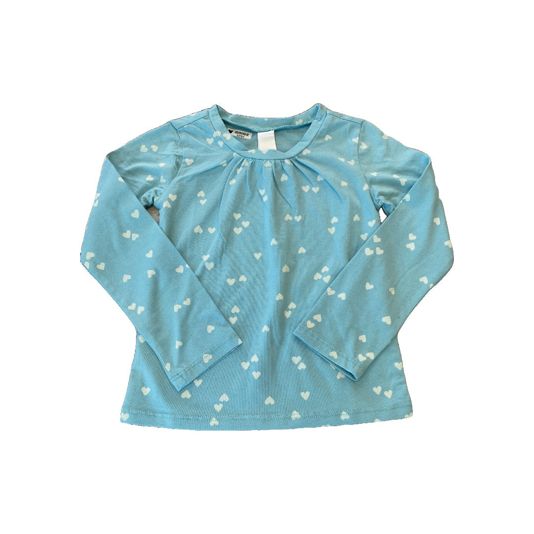 Harper Canyon Girls Light Blue | White | Hearts Long Sleeve Shirt Size: 3T Light Blue | White | Hearts