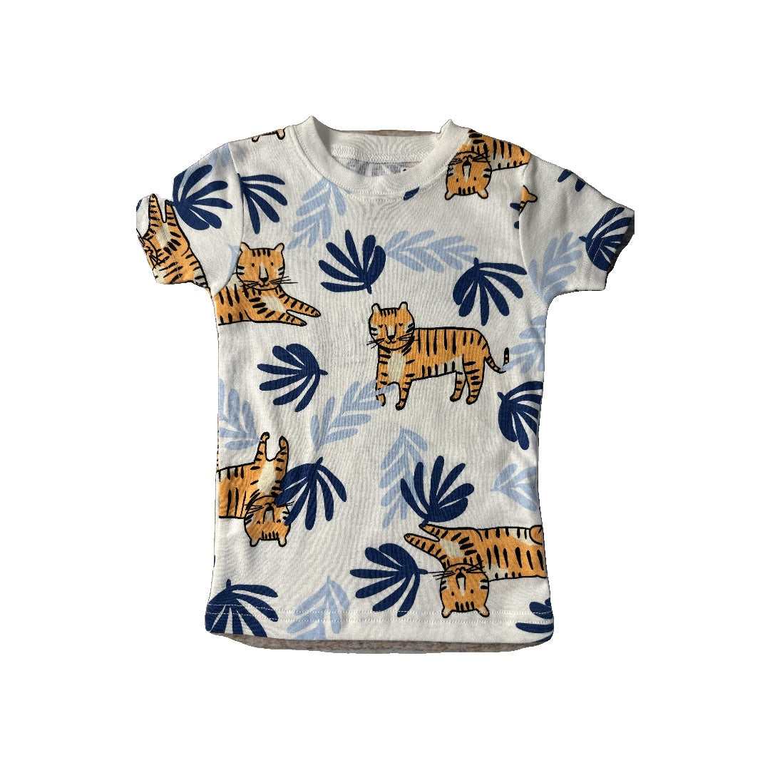 Carters Boys Light Blue | White | orange | animals Pajamas Size: 18-24 months Light Blue | White | orange | animals