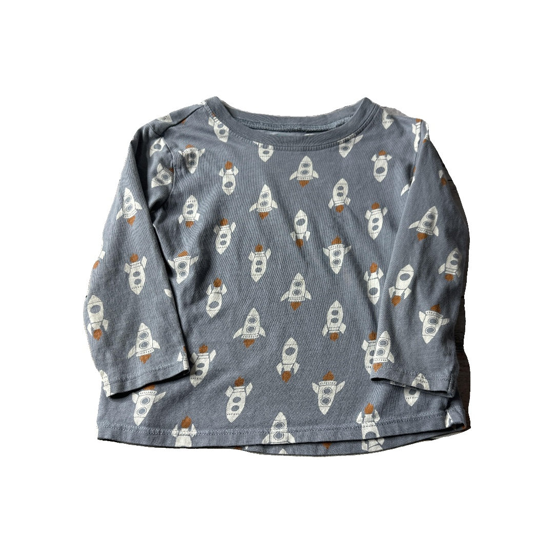 Mighty Goods Unisex Light Blue | White | orange Long Sleeve T-Shirt Size: 24 months Light Blue | White | orange