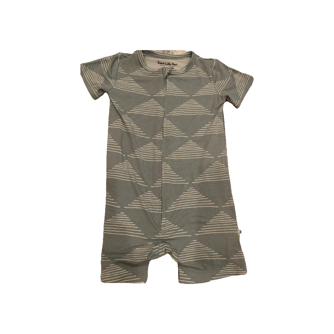 Brave Little Ones Boys Light Blue | White | Pattern Romper Size: 2T Light Blue | White | Pattern