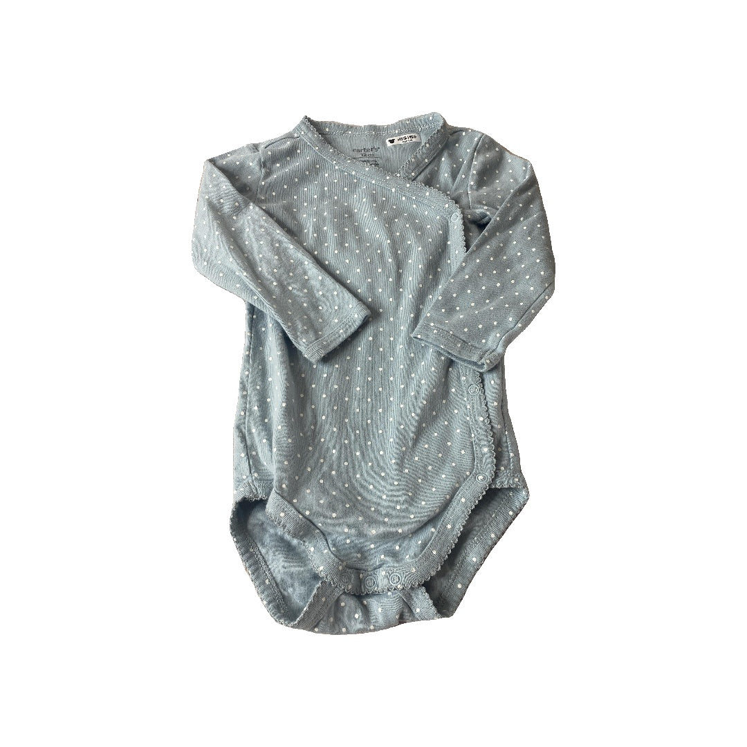 Carters Girls Light Blue | White | polka dot Onesie Size: 12 months Light Blue | White | polka dot