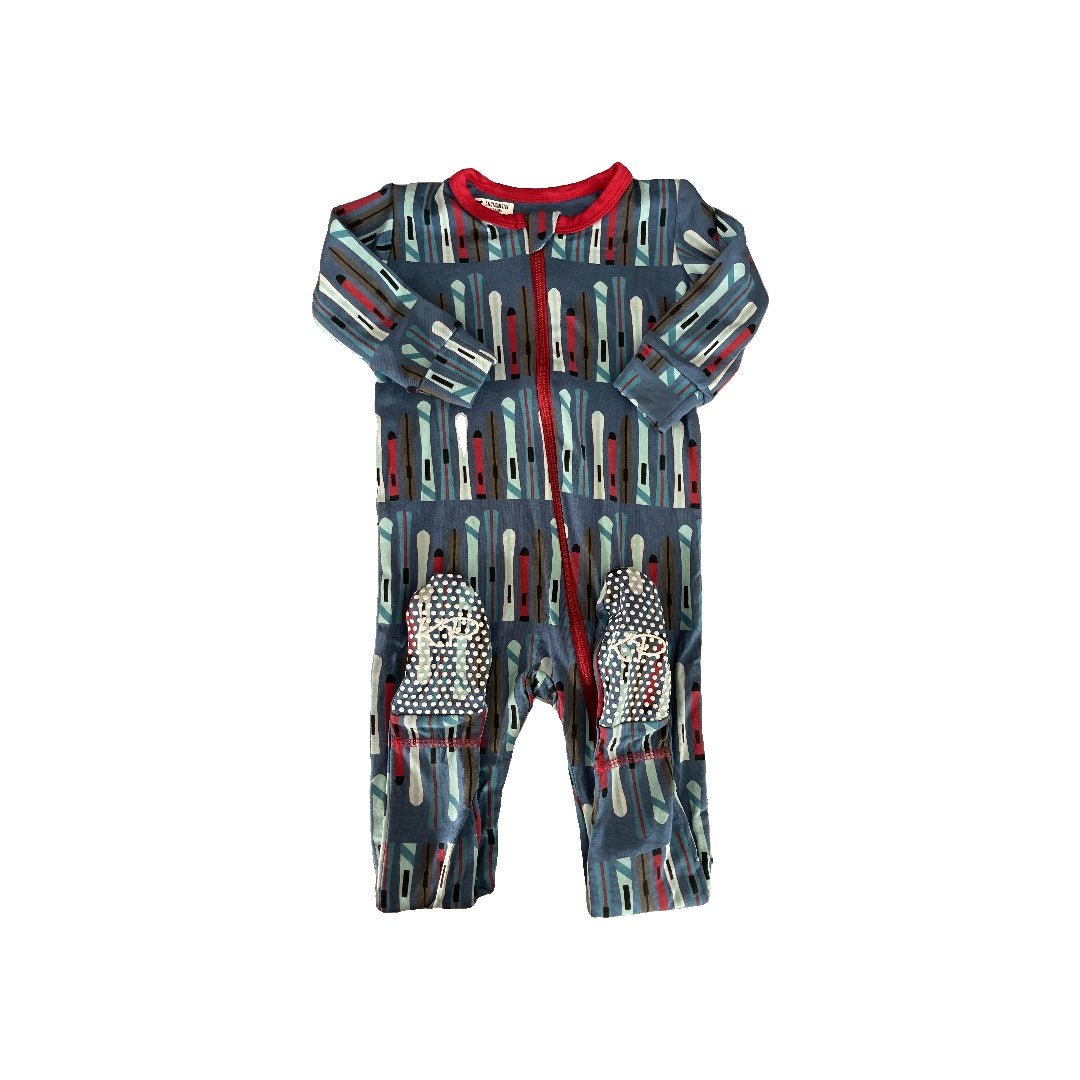 KicKee Pants Unisex Light Blue | White | Red Pajamas Size: 18-24 months Light Blue | White | Red