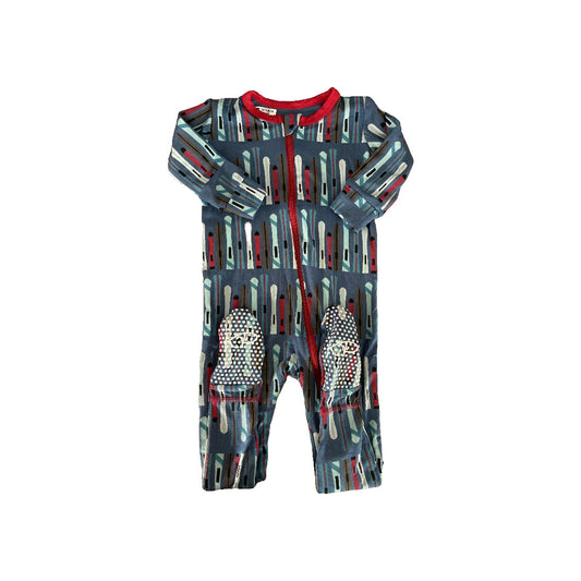 KicKee Pants Unisex Light Blue | White | Red Pajamas Size: 18-24 months Light Blue | White | Red