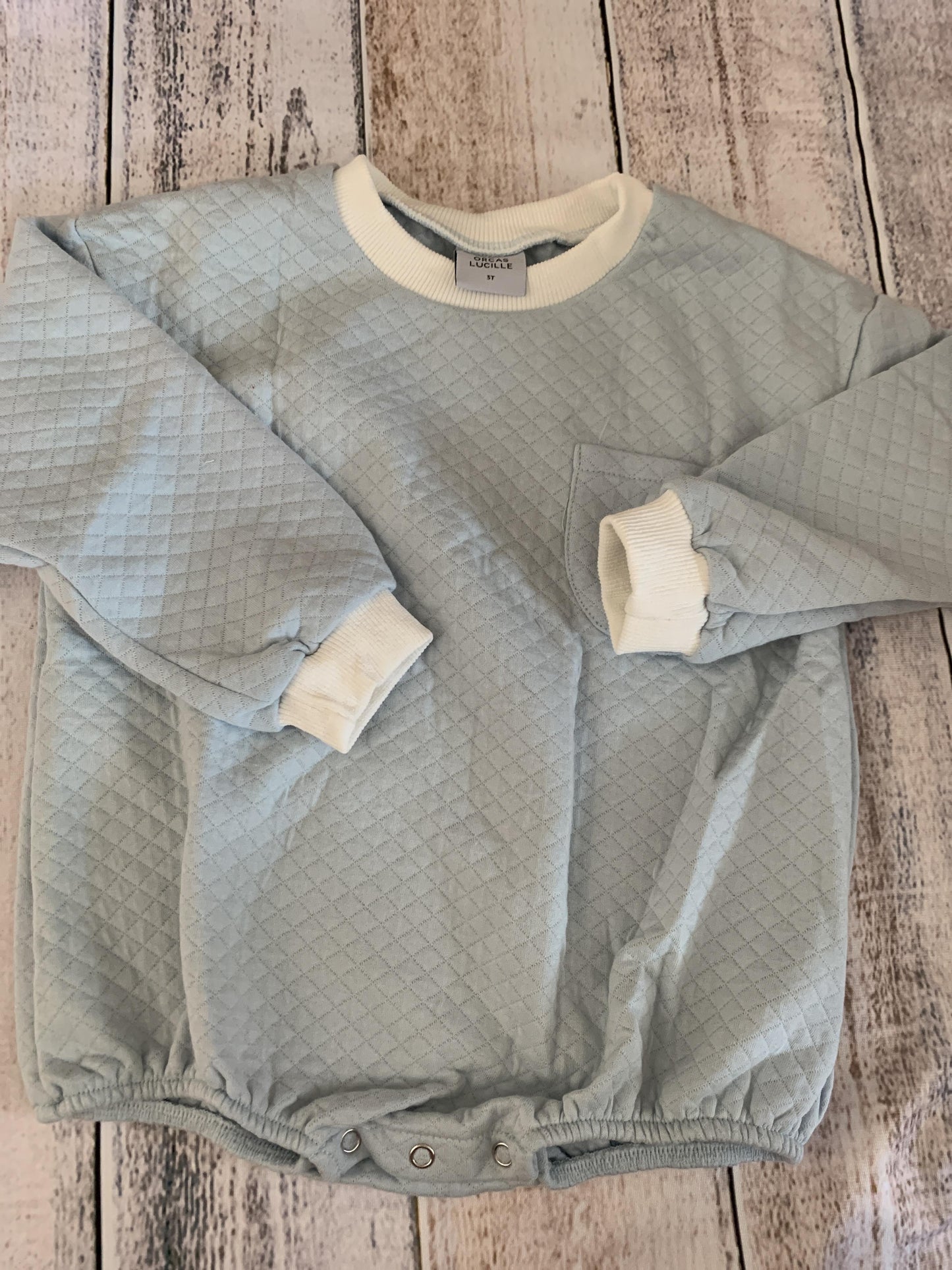 Orcas Lucille Boys Light Blue | White | Retro Long Sleeve Outfit Size: 3T Light Blue | White | Retro