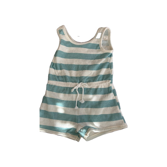 Grayson mini Unisex Light Blue | White | Stripe Romper Size: 18 months Light Blue | White | Stripe