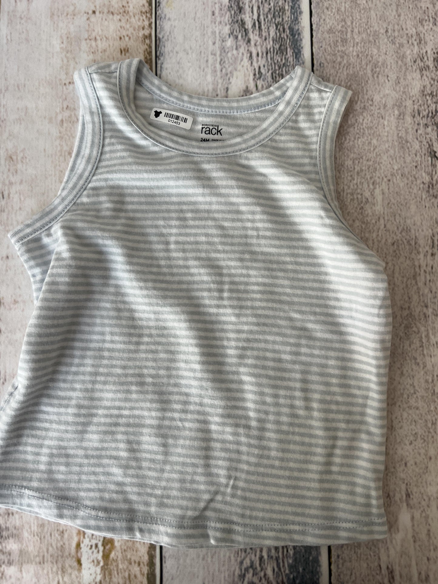 Nordstrom Boys Light Blue | White | Stripe Tank Top Size: 24 months Light Blue | White | Stripe