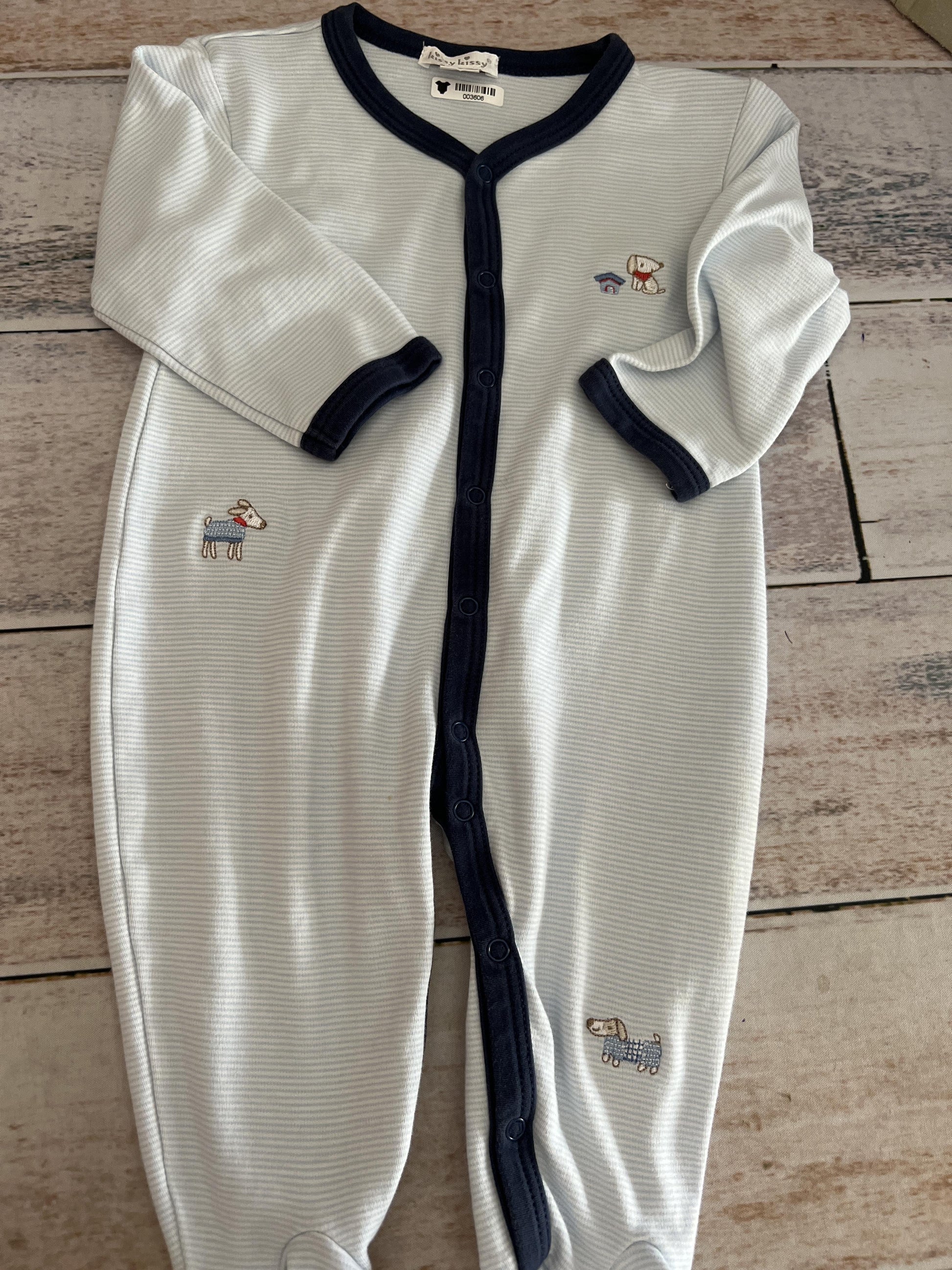 Boys Light Blue | White | Stripe Pajamas Size: 6-9 months Light Blue | White | Stripe