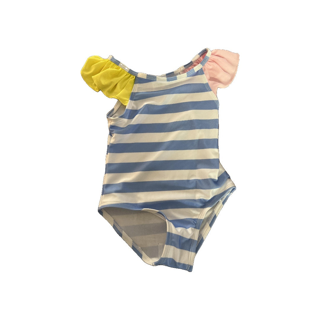 Mia & Miles Girls Light Blue | White | Stripe Swimwear Size: 4T Light Blue | White | Stripe