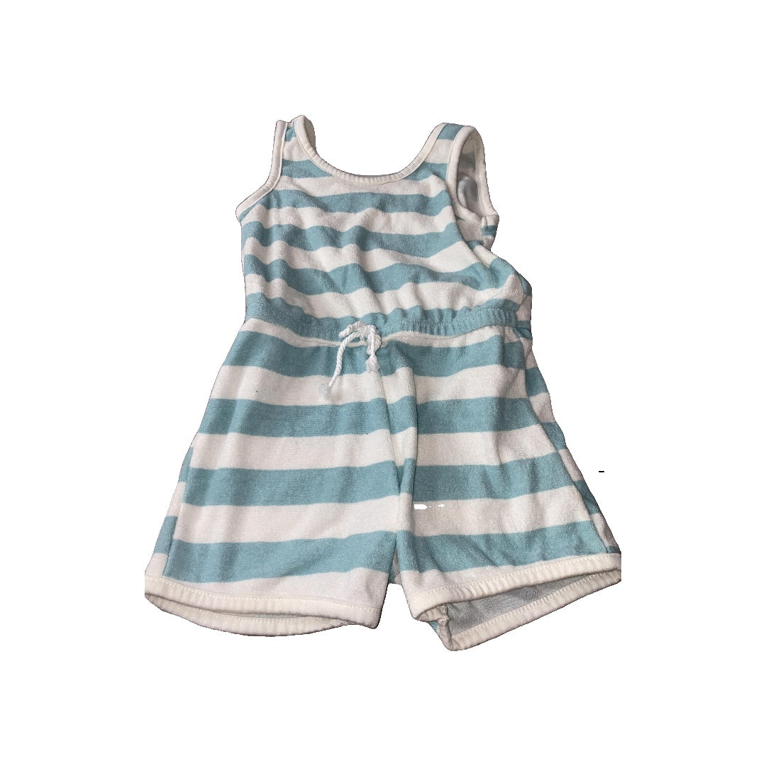 Grayson mini Girls Light Blue | White | Stripe Romper Size: 3T Light Blue | White | Stripe