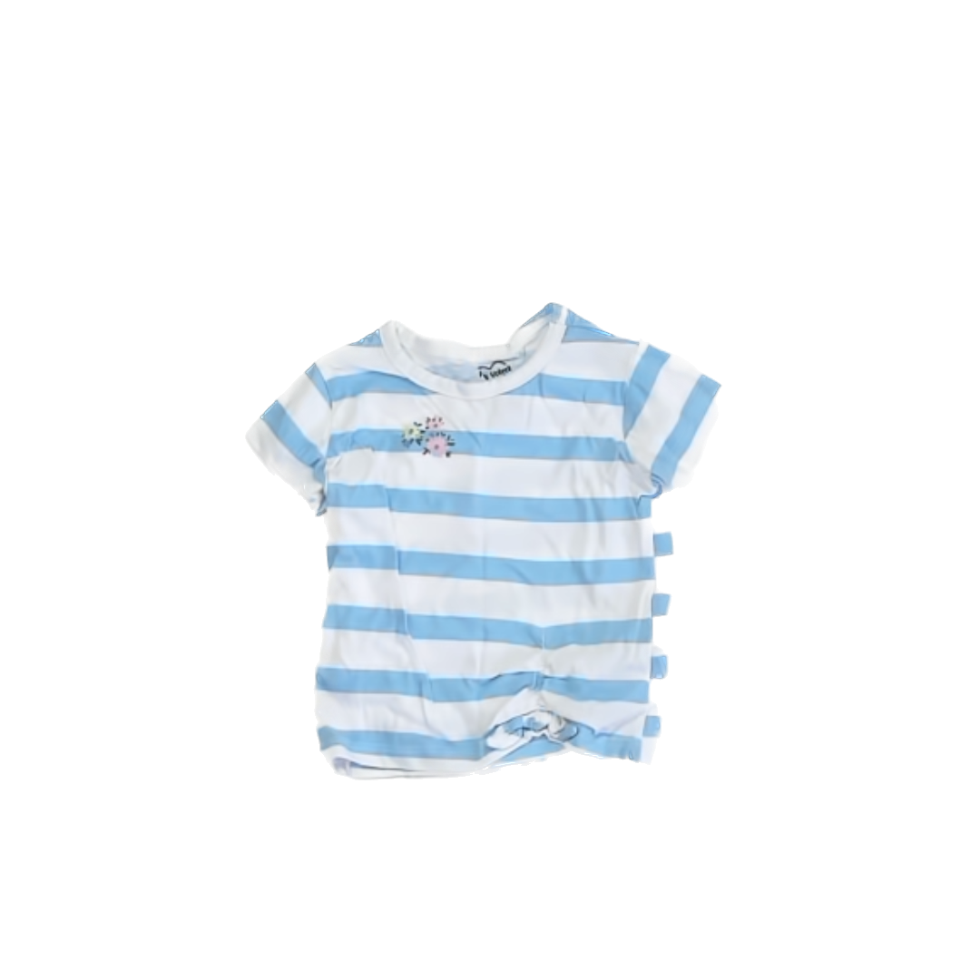 Pink Velvet Girls Light Blue | White Stripe T-Shirt Size: 3T Light Blue | White Stripe