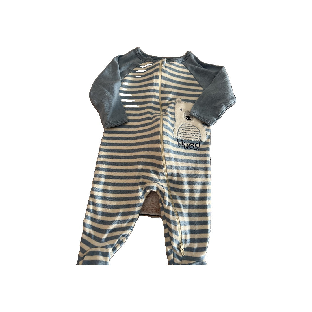 WonderNation Boys Light Blue | White | Stripe Pajamas Size: 3-6 months Light Blue | White | Stripe