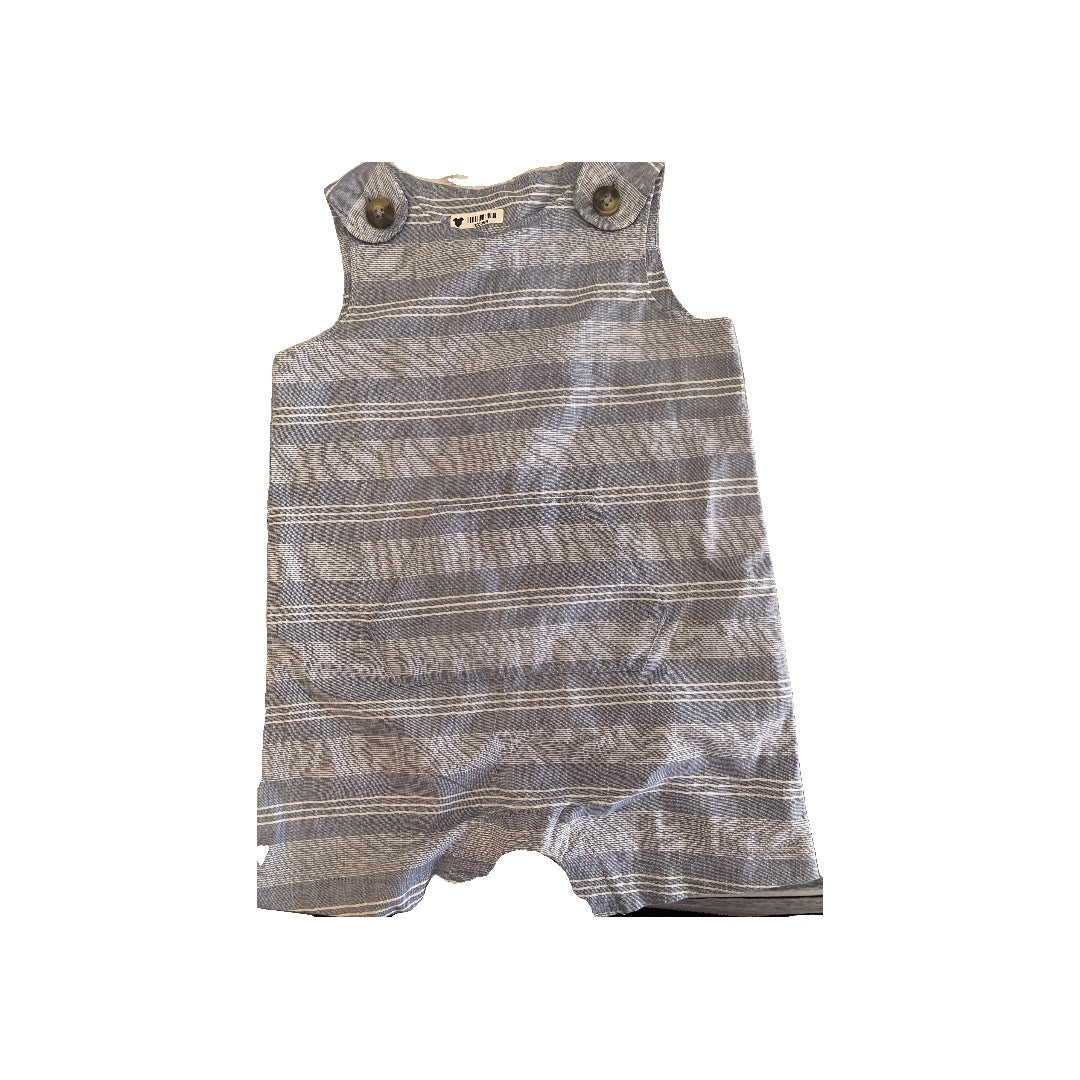 Just Born Boys Light Blue | White | Stripe Romper Size: 6 months Light Blue | White | Stripe