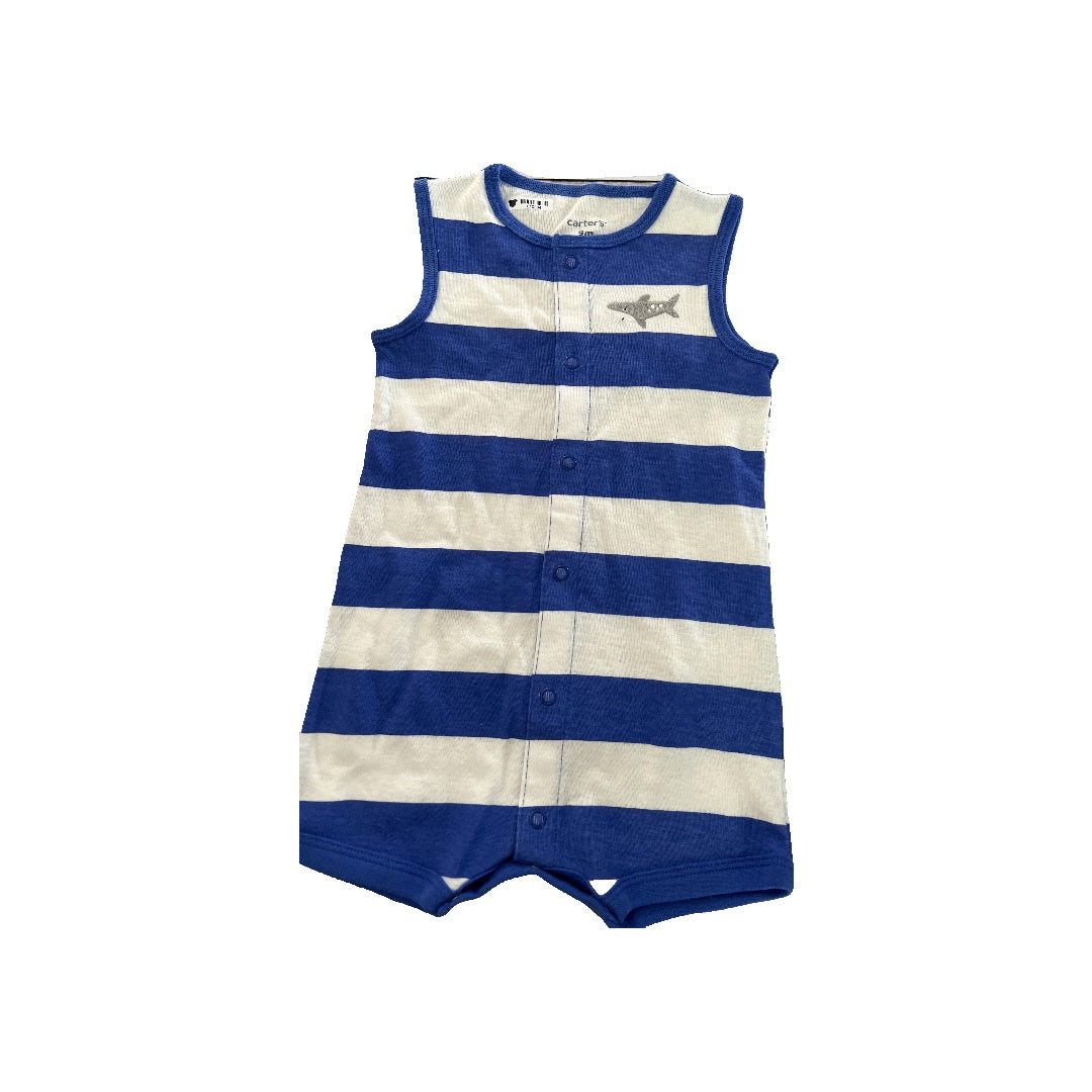 Carters Boys Light Blue | White | Stripe Romper Size: 9 months Light Blue | White | Stripe