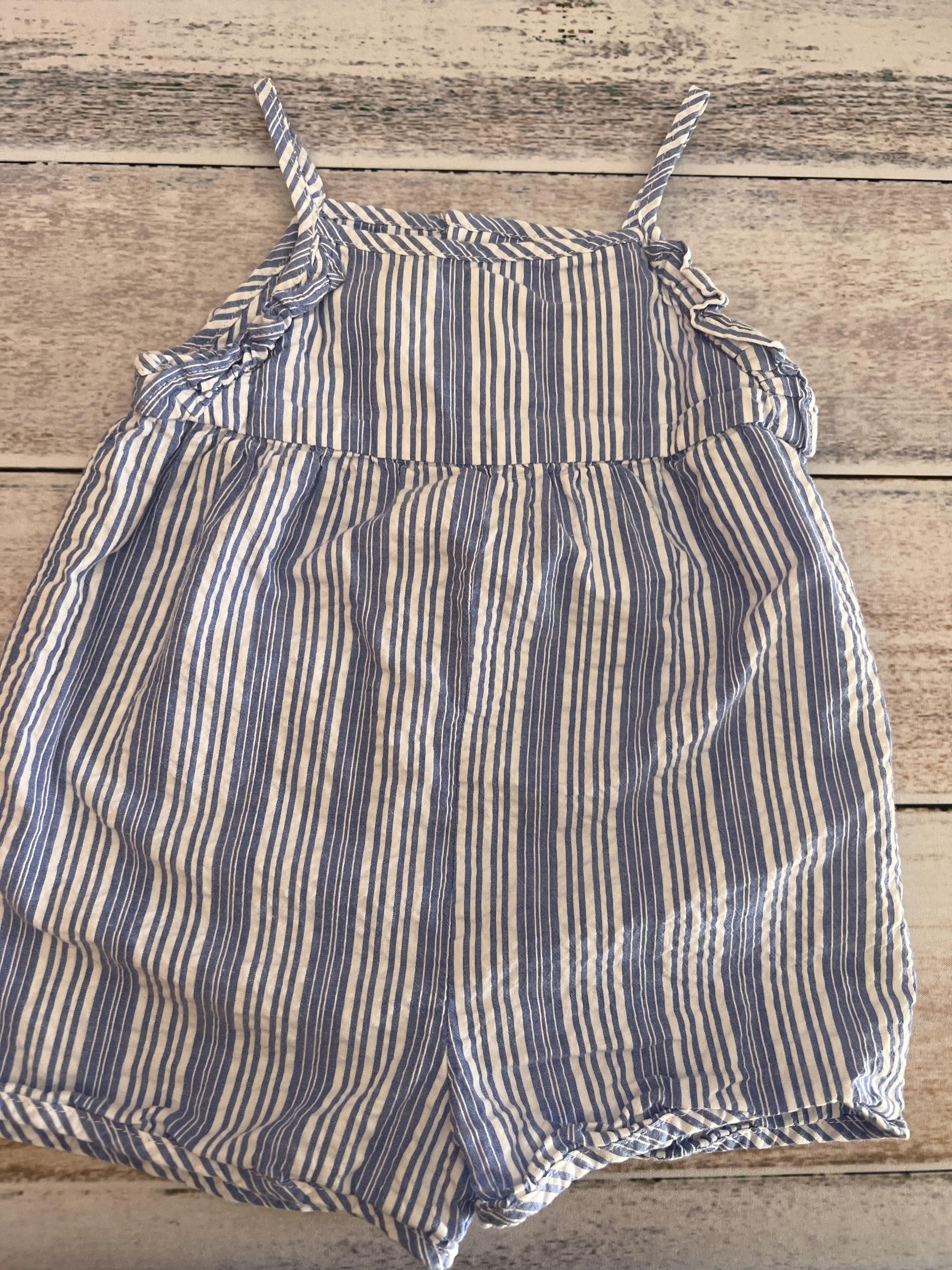 Zara Girls Light Blue | White | Stripe Romper Size: 12-18 months Light Blue | White | Stripe