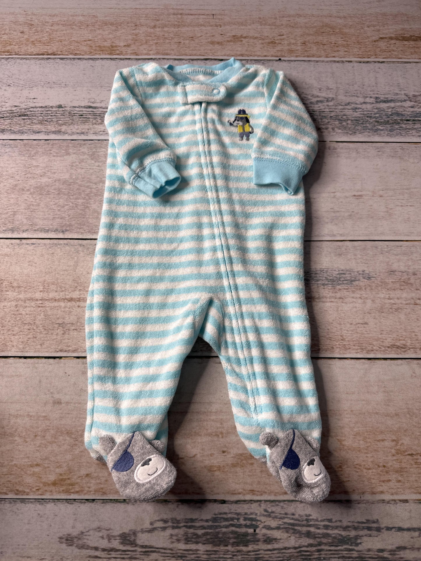 Carters Boys Light Blue | White | Stripe Pajamas Size: Newborn Light Blue | White | Stripe