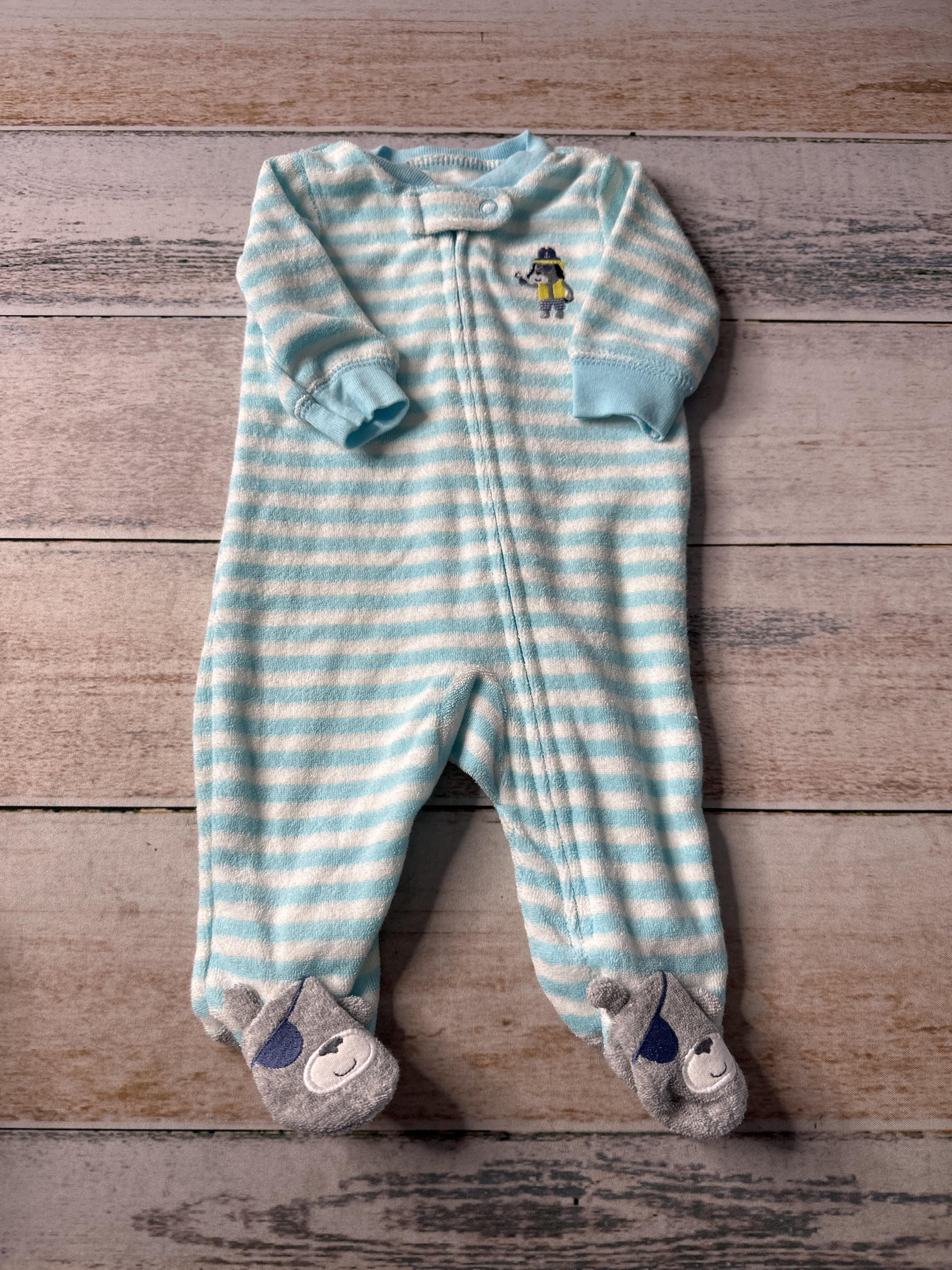Carters Boys Light Blue | White | Stripe Pajamas Size: Newborn Light Blue | White | Stripe