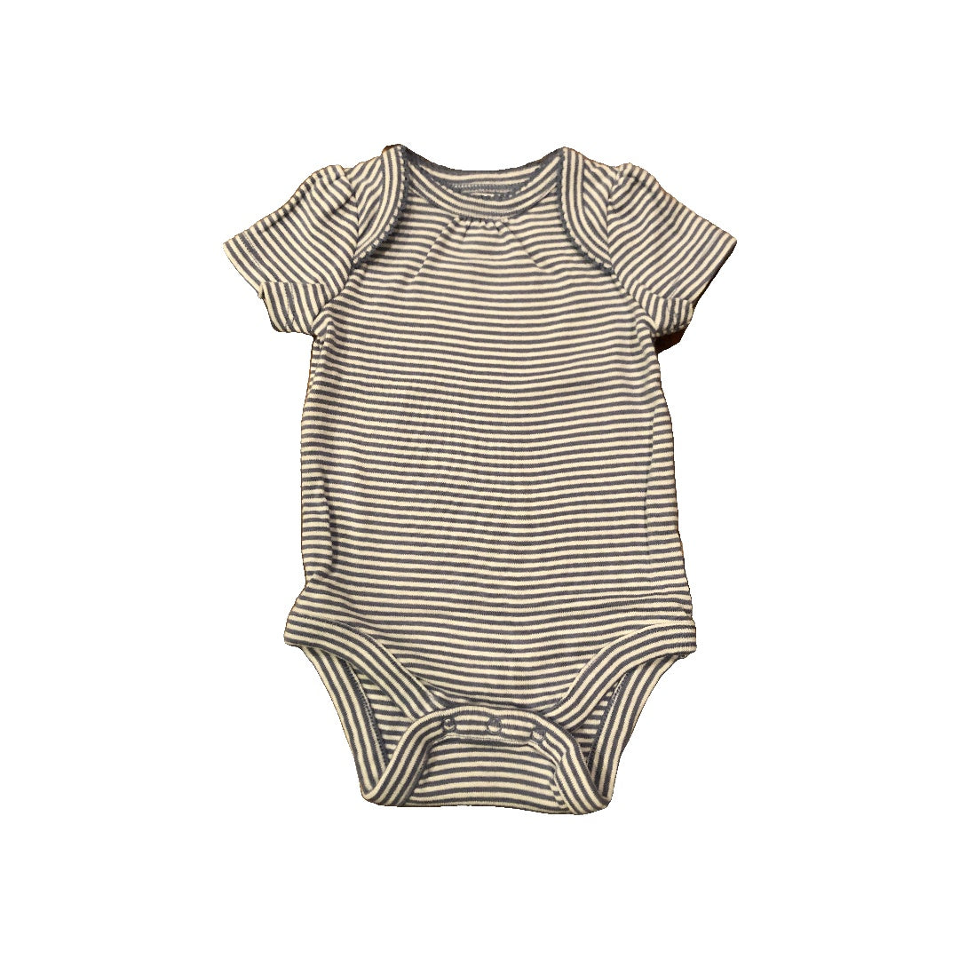Gap Girls Light Blue | White | Striped Onesie Size: 0-3 months Light Blue | White | Striped