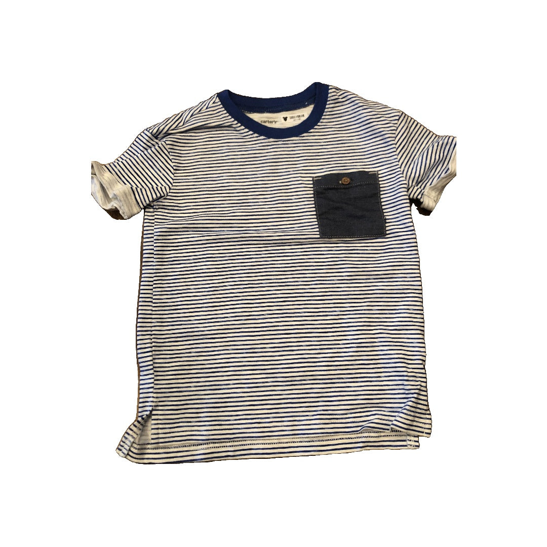 Carters Boys Light Blue | White | Striped T-Shirt Size: 2T Light Blue | White | Striped
