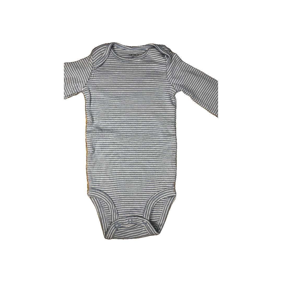 Carters Unisex Light Blue | White | Striped Onesie Size: 12 months Light Blue | White | Striped