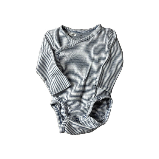 H&M Unisex Light Blue | White | Striped Onesie Size: 6-9 months Light Blue | White | Striped