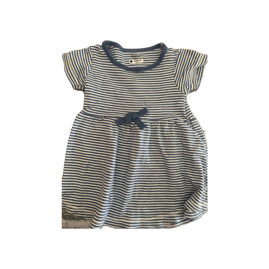 Touched by Nature Girls Light Blue | White | Striped Dress Size: 6-9 months Light Blue | White | Striped