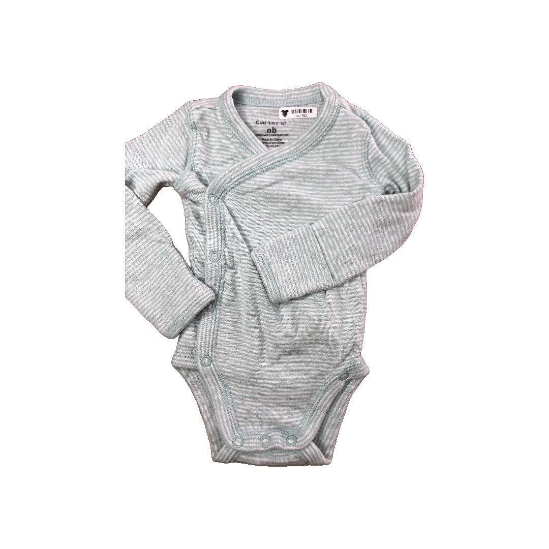Carters Boys Light Blue | White | Striped Onesie Size: Newborn Light Blue | White | Striped