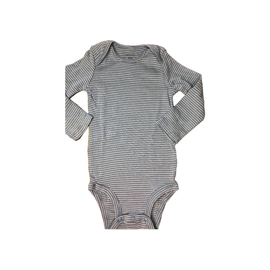 Carters Unisex Light Blue | White | Striped Onesie Size: 18 months Light Blue | White | Striped