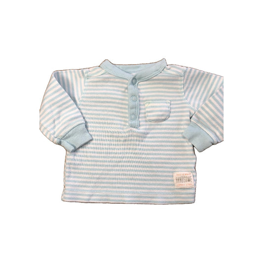 Carters Boys Light Blue | White | Striped T-Shirt Size: Newborn Light Blue | White | Striped