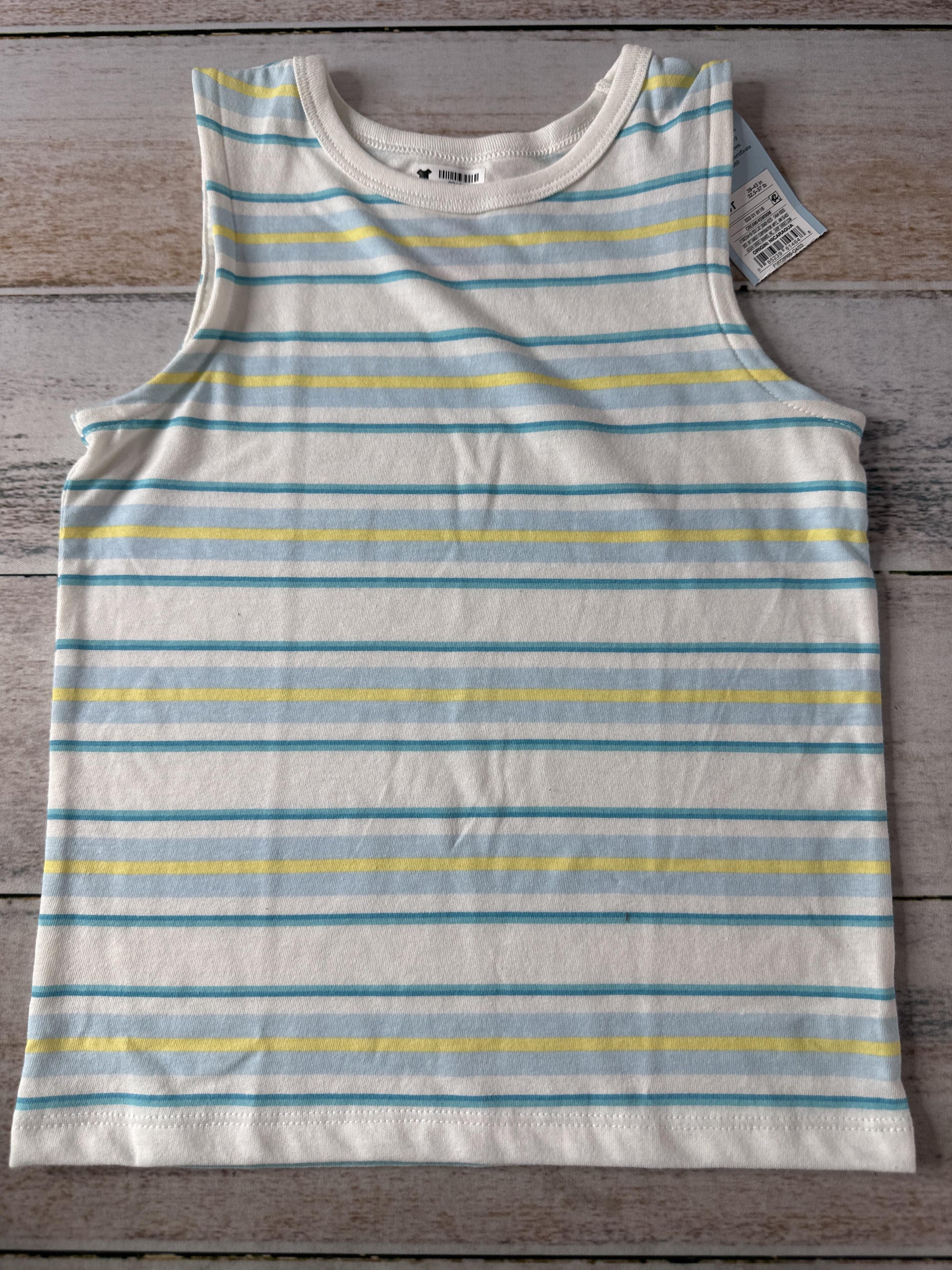 Cat & Jack Unisex Light Blue | White | Yellow Tank Top Size: 4T Light Blue | White | Yellow