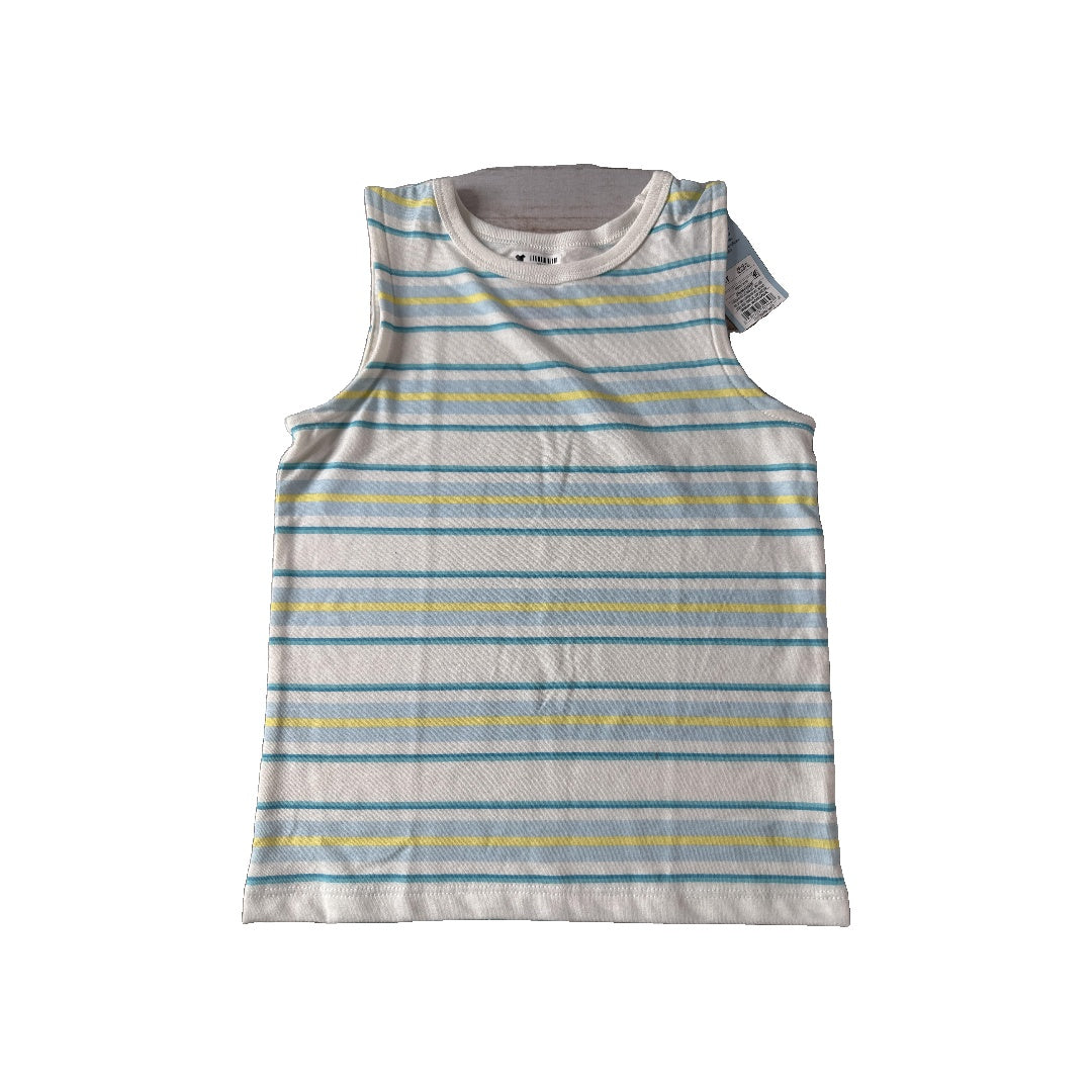 Cat & Jack Unisex Light Blue | White | Yellow Tank Top Size: 4T Light Blue | White | Yellow