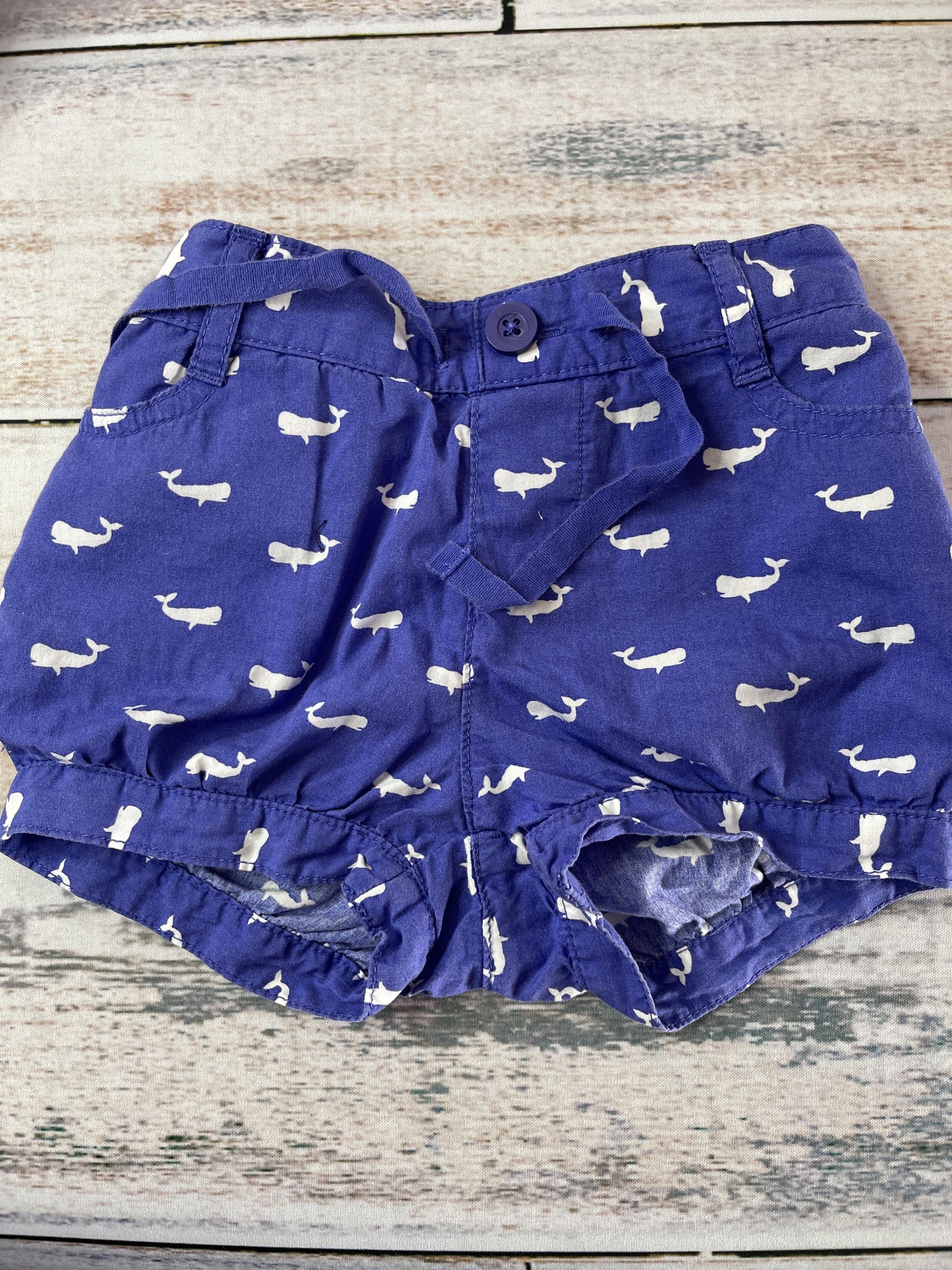 Gap Girls Light Blue | White Shorts Size: 12-18 months Light Blue | White