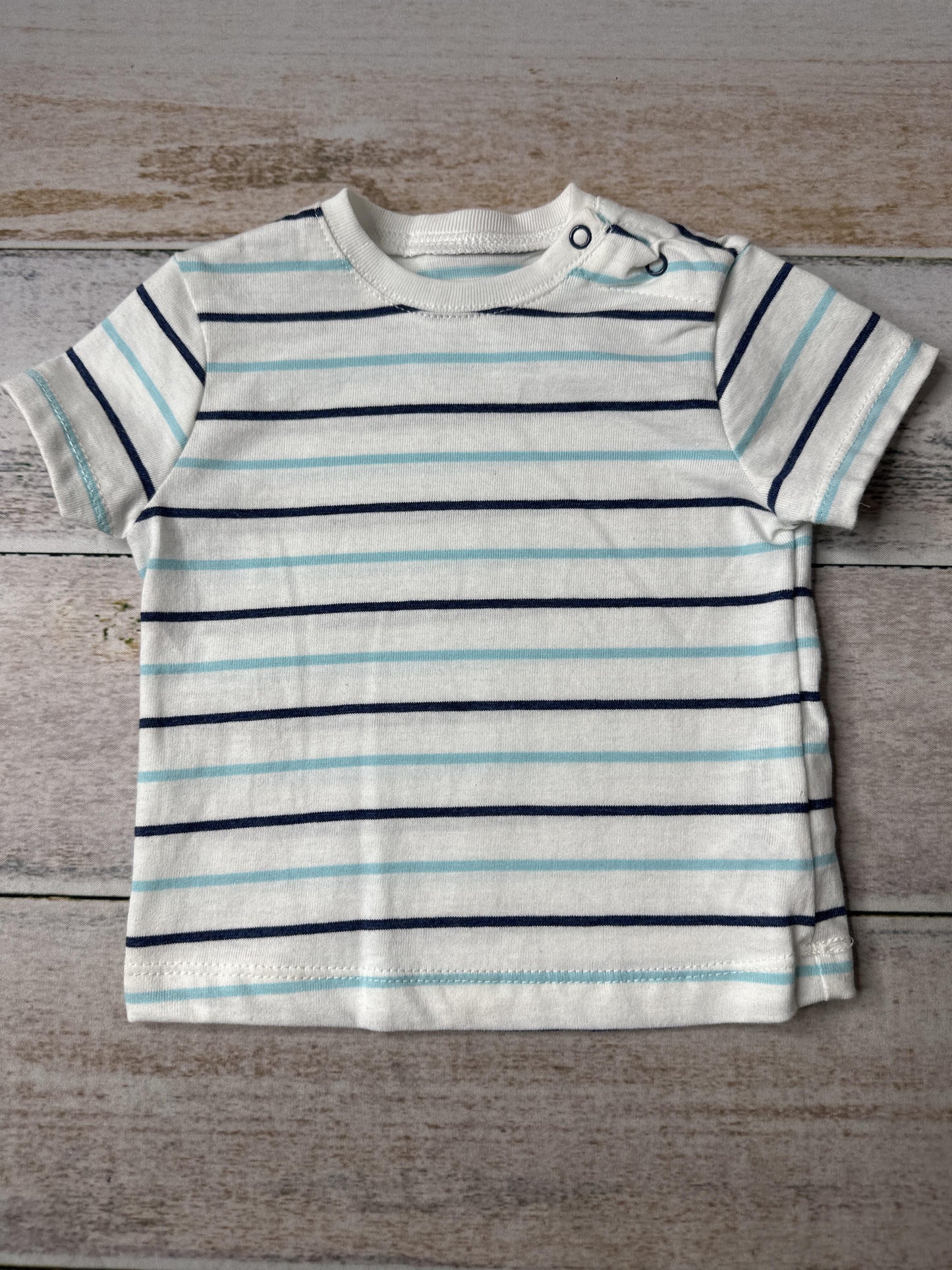 Little Me Boys Light Blue | White T-Shirt Size: 3-6 months Light Blue | White