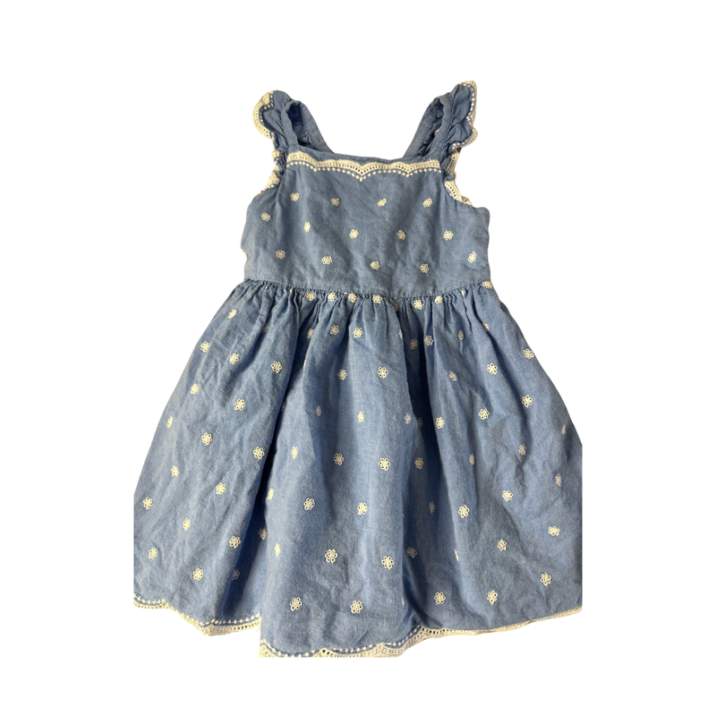 Cat & Jack Girls Light Blue | White Dress Size: 5T Light Blue | White