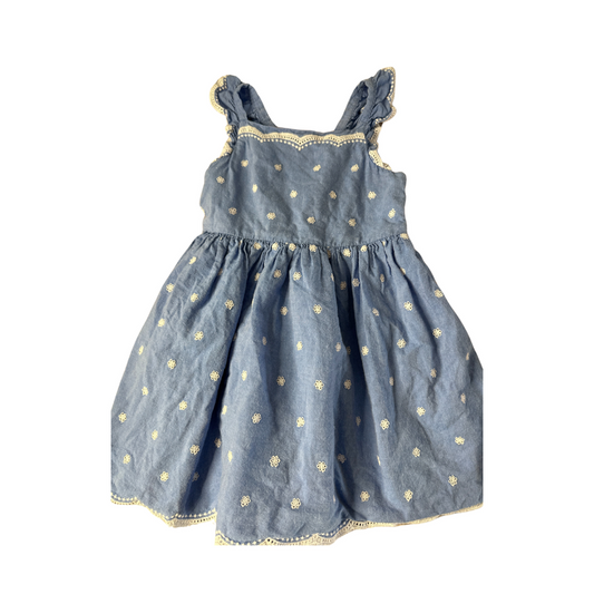 Cat & Jack Girls Light Blue | White Dress Size: 5T Light Blue | White