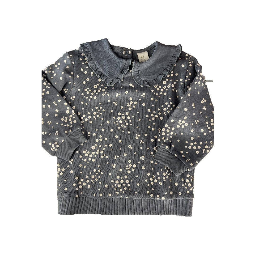 H&M Girls Light Blue | White Sweatshirt Size: 2T Light Blue | White
