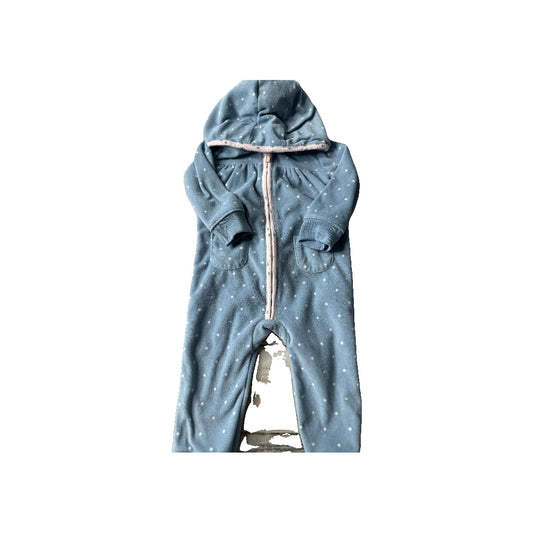 Carters Unisex Light Blue | White Long Sleeve Outfit Size: 12 months Light Blue | White