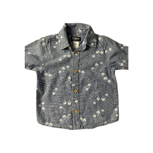 OshKosh Boys Light Blue | White Button Down Short Sleeve Size: 18 months Light Blue | White