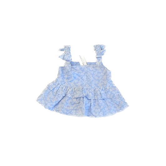 Janie and Jack Girls Light Blue | White Shirt Size: 6 Years Light Blue | White