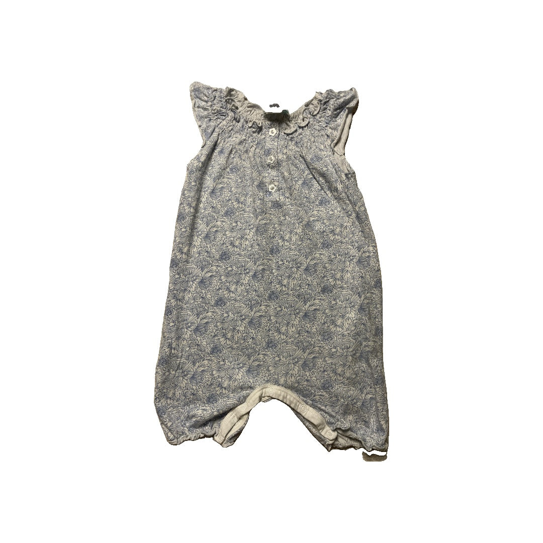 Feather Baby Girls Light Blue | White Romper Size: 9-12 Months Light Blue | White
