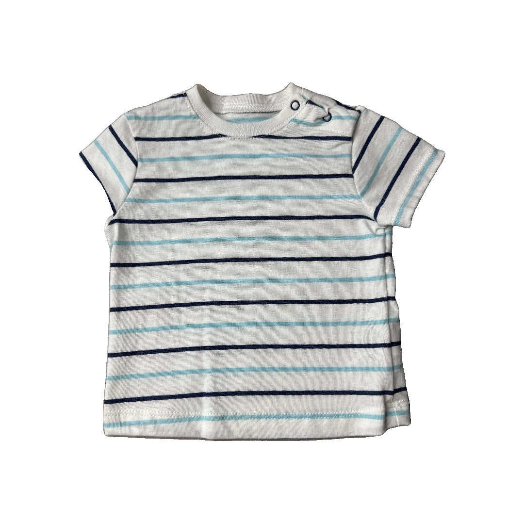Little Me Boys Light Blue | White T-Shirt Size: 3-6 months Light Blue | White